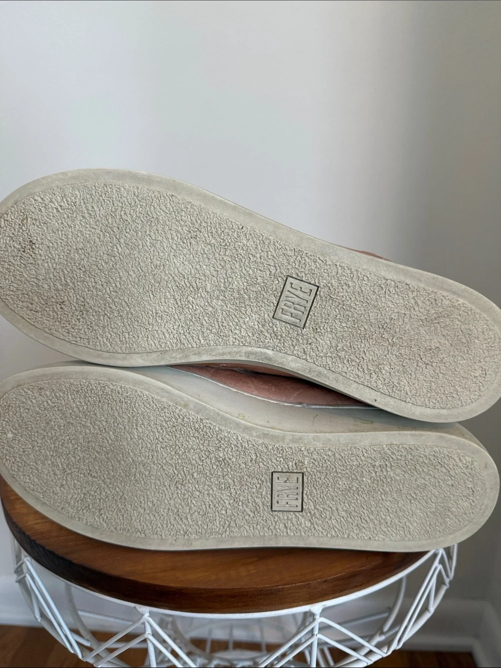 Frye Cognac Leather High-Top Zip Sneakers